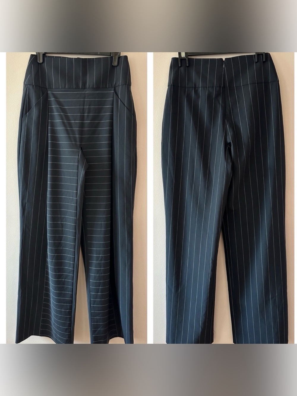 Dion Lee Navy Striped Wide Leg Pants Sz 4